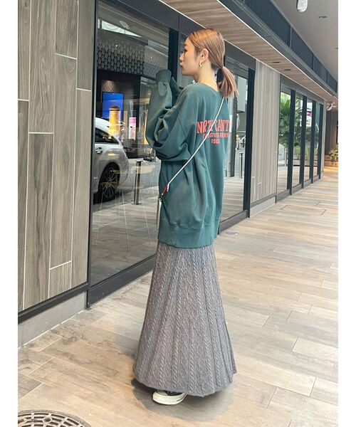 Ungrid（アングリッド）の「ニットフレアマキシスカート（スカート・レディース・チャコールグレー/アイボリー・FREE）」の16枚目の写真