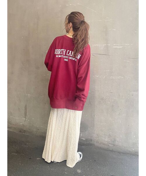 Ungrid（アングリッド）の「ニットフレアマキシスカート（スカート・レディース・チャコールグレー/アイボリー・FREE）」の6枚目の写真