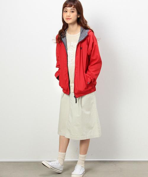 coen（コーエン）の「リバーシブル（ギンガムチェック⇔無地）ブルゾン（ブルゾン・レディース・ベージュ/レッド/ネイビー・MEDIUM/LARGE）」の16枚目の写真