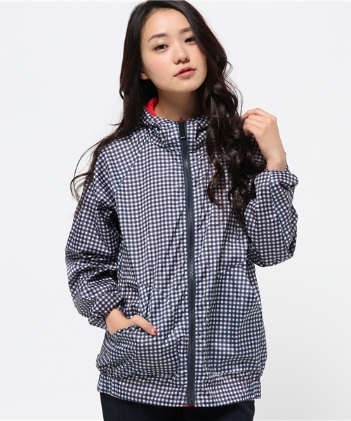 coen（コーエン）の「リバーシブル（ギンガムチェック⇔無地）ブルゾン（ブルゾン・レディース・ベージュ/レッド/ネイビー・MEDIUM/LARGE）」の6枚目の写真