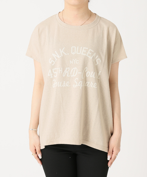 RIDING HIGH（ライディングハイ）の「《追加2》別注【RIDING HIGH/ライディングハイ】ラフィ天竺Tシャツ（Tシャツ/カットソー・レディース・ホワイト/ブラック/ベージュ/パープル/グリーン系その他・FREE）」の11枚目の写真