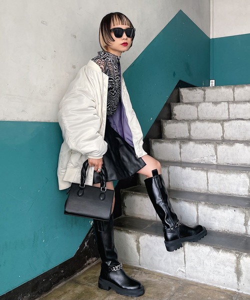 PAGEBOY（ページボーイ）の「ルーズMA-1（WEB限定Sサイズあり）（MA-1・レディース・オフホワイト/ブラック/カーキ・S/FREE）」の21枚目の写真