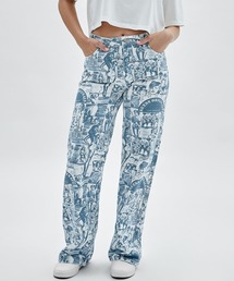 Guess | GUESS Originals Vintage Print Wide-Leg Denim Pants(デニムパンツ)
