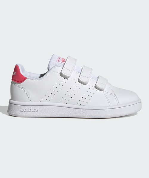adidas（アディダス）の「アドバンコート ライフスタイル 面ファスナー / AdvanCourt Lifestyle H&L / アディダス adidas（スニーカー・キッズ・ホワイト×グリーン/ホワイト×ネイビー/ホワイト×ピンク・18cm/17.0cm/19.0cm/20.0cm/21.0cm）」の3枚目の写真