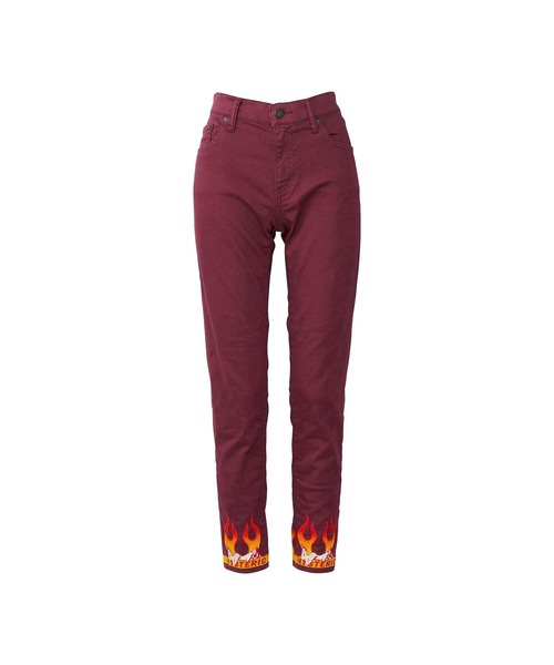 HYSTERIC GLAMOUR（ヒステリックグラマー）の「FLAME WOMAN刺繍 裾ZIPスキニーパンツ（その他パンツ・レディース・ブラック/レッド/グリーン・25inch/26inch/27inch/28inch）」の3枚目の写真