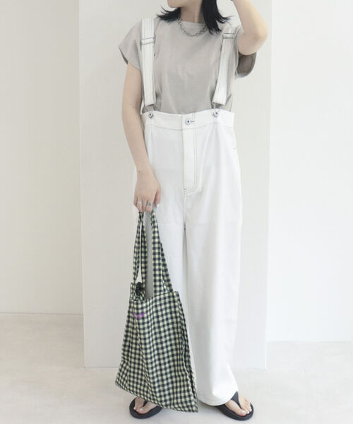 fredy repit(フレディレピ)の「ハイウエストサロペット(サロペット/オーバーオール・レディース・オフホワイト/ブラック・38)」の3枚目の写真