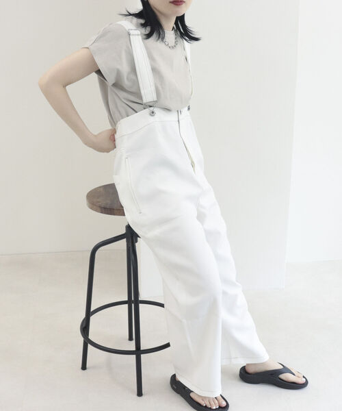 fredy repit(フレディレピ)の「ハイウエストサロペット(サロペット/オーバーオール・レディース・オフホワイト/ブラック・38)」の5枚目の写真