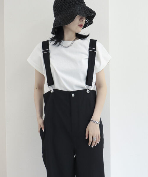 fredy repit(フレディレピ)の「ハイウエストサロペット(サロペット/オーバーオール・レディース・オフホワイト/ブラック・38)」の10枚目の写真