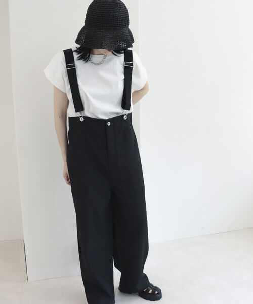 fredy repit(フレディレピ)の「ハイウエストサロペット(サロペット/オーバーオール・レディース・オフホワイト/ブラック・38)」の11枚目の写真