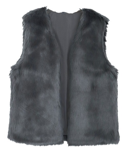 Pierrot(ピエロ)の「フェイクファーベスト(ベスト・レディース・チャコールグレー/モカ/ベージュ系その他・M)」の5枚目の写真