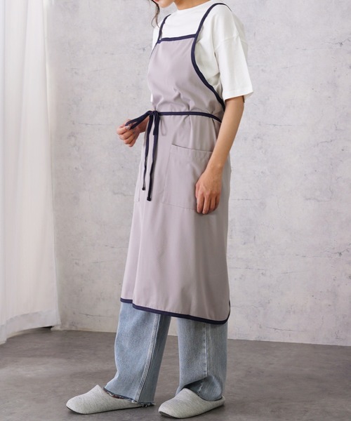 IAMUSE（アイアミューズ）の「バッククロスパイピングエプロン S0383【IAMUSE】（エプロン・レディース・ベージュ/ブラック/カーキ/グレー系その他・FREE）」の18枚目の写真