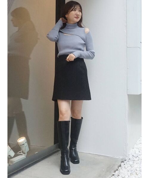 MERCURYDUO(マーキュリーデュオ)の「タイトミニスカート(スカート・レディース・ブラック/オフホワイト・SMALL/MEDIUM)」の15枚目の写真