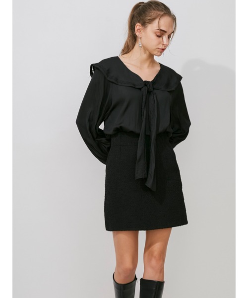 MERCURYDUO(マーキュリーデュオ)の「タイトミニスカート(スカート・レディース・ブラック/オフホワイト・SMALL/MEDIUM)」の16枚目の写真