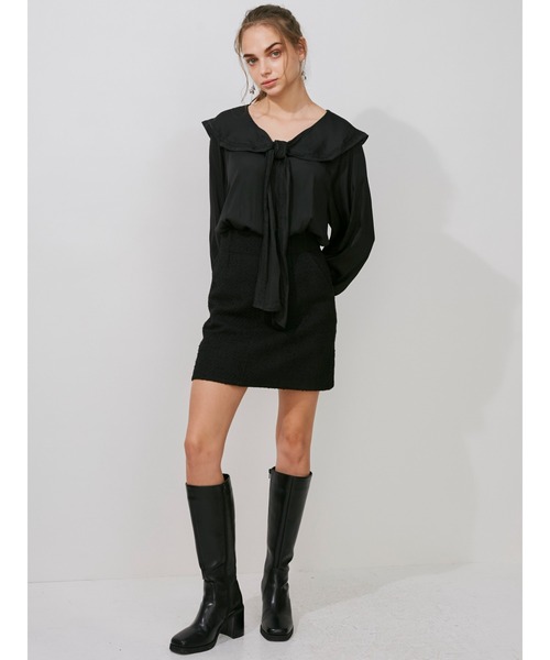 MERCURYDUO(マーキュリーデュオ)の「タイトミニスカート(スカート・レディース・ブラック/オフホワイト・SMALL/MEDIUM)」の17枚目の写真