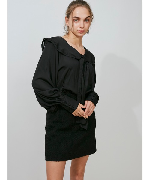 MERCURYDUO(マーキュリーデュオ)の「タイトミニスカート(スカート・レディース・ブラック/オフホワイト・SMALL/MEDIUM)」の18枚目の写真