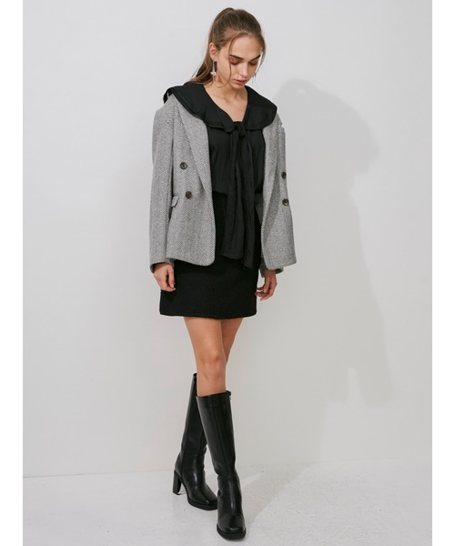 MERCURYDUO(マーキュリーデュオ)の「タイトミニスカート(スカート・レディース・ブラック/オフホワイト・SMALL/MEDIUM)」の20枚目の写真