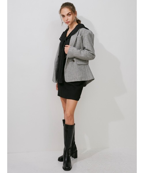 MERCURYDUO(マーキュリーデュオ)の「タイトミニスカート(スカート・レディース・ブラック/オフホワイト・SMALL/MEDIUM)」の21枚目の写真