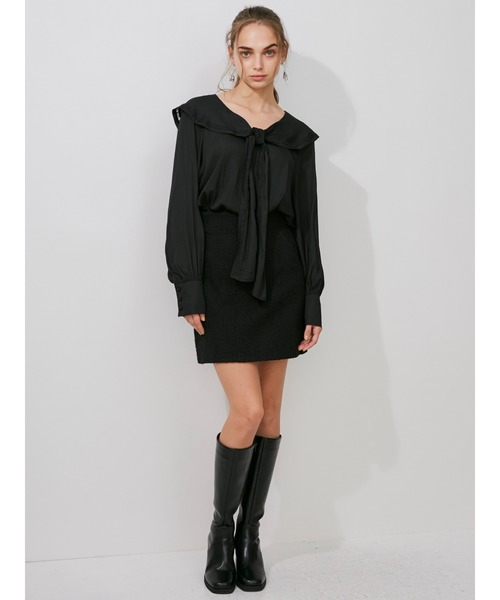 MERCURYDUO(マーキュリーデュオ)の「タイトミニスカート(スカート・レディース・ブラック/オフホワイト・SMALL/MEDIUM)」の22枚目の写真