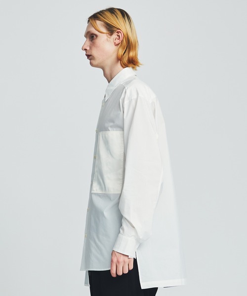 ANEI（アーネイ）の「ASY SHIRT 2-TONE / AN0222_S1102（シャツ/ブラウス・メンズ・ホワイト/ネイビー・2/3）」の3枚目の写真