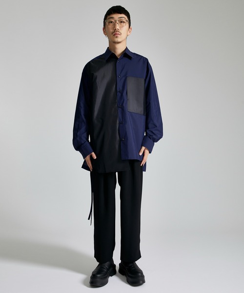 ANEI（アーネイ）の「ASY SHIRT 2-TONE / AN0222_S1102（シャツ/ブラウス・メンズ・ホワイト/ネイビー・2/3）」の19枚目の写真