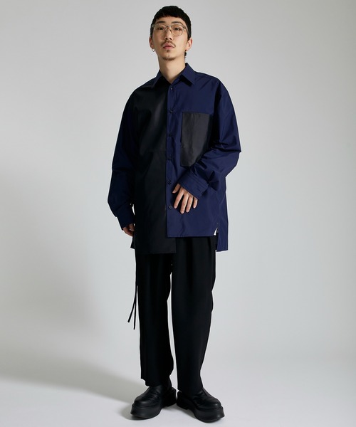 ANEI（アーネイ）の「ASY SHIRT 2-TONE / AN0222_S1102（シャツ/ブラウス・メンズ・ホワイト/ネイビー・2/3）」の18枚目の写真