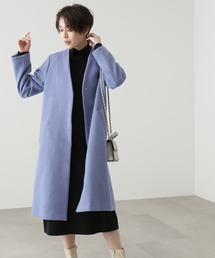 N.(N. Natural Beauty Basic) | 【横田ひかるさん着用】【S Size Line】◆アンゴラビーバーVカラーレスコート(ノーカラーコート)