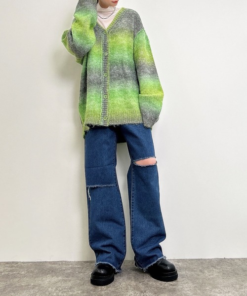 INGNI(イング)の「グラデーションニット/カーディガン(ニット/セーター・レディース・ピンク/ブルー/グリーン・M)」の9枚目の写真