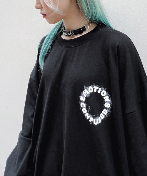 Figments(フィグメンツ)の「EMOTIONSロンT(Tシャツ/カットソー・レディース・ホワイト/ブラック・FREE)」の3枚目の写真