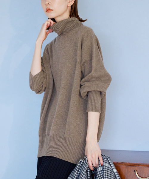 JOURNAL STANDARD（ジャーナルスタンダード）の「カシミヤタートルネックプルオーバー（ニット/セーター・レディース・ブラック/グリーン/ブラウン系その他/チャコールグレー・FREE）」の3枚目の写真
