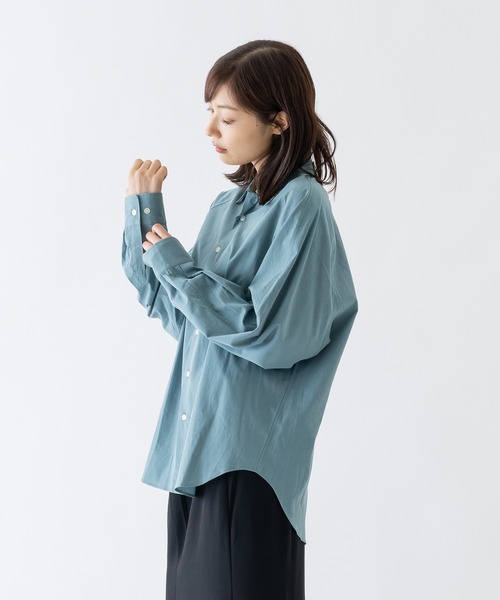 BRICK & SONS（ブリックアンドサンズ）の「コットンレーヨン リラックスラグランスリーブシャツ＜モスグリーン＞（シャツ/ブラウス・メンズ・モスグリーン・LL/S/M/L）」の8枚目の写真