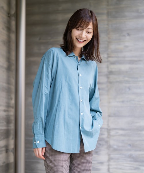 BRICK & SONS（ブリックアンドサンズ）の「コットンレーヨン リラックスラグランスリーブシャツ＜モスグリーン＞（シャツ/ブラウス・メンズ・モスグリーン・LL/S/M/L）」の15枚目の写真