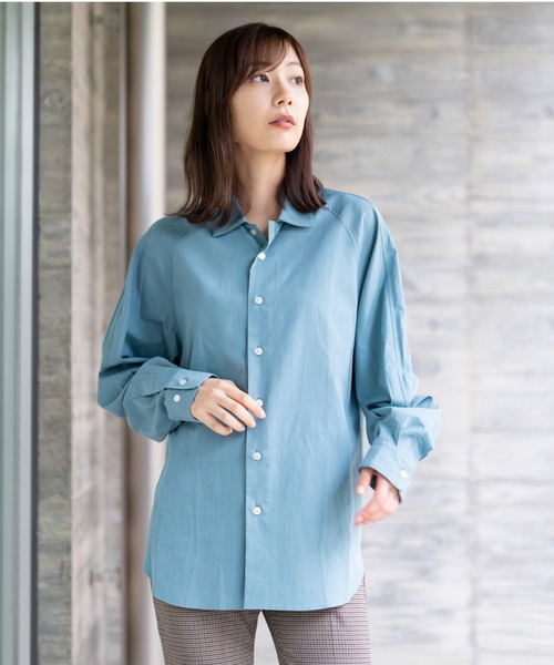 BRICK & SONS（ブリックアンドサンズ）の「コットンレーヨン リラックスラグランスリーブシャツ＜モスグリーン＞（シャツ/ブラウス・メンズ・モスグリーン・LL/S/M/L）」の19枚目の写真