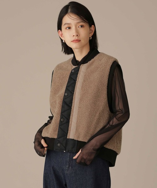 NANO universe（ナノユニバース）の「LB.03/リバーシブルMA-1ベスト（ベスト・レディース・ブラック/カーキ・Ⅰ/Ⅱ）」の3枚目の写真