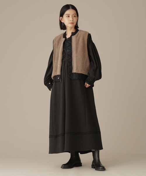 NANO universe（ナノユニバース）の「LB.03/リバーシブルMA-1ベスト（ベスト・レディース・ブラック/カーキ・Ⅰ/Ⅱ）」の14枚目の写真