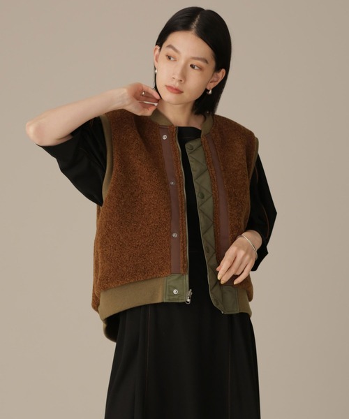 NANO universe（ナノユニバース）の「LB.03/リバーシブルMA-1ベスト（ベスト・レディース・ブラック/カーキ・Ⅰ/Ⅱ）」の8枚目の写真