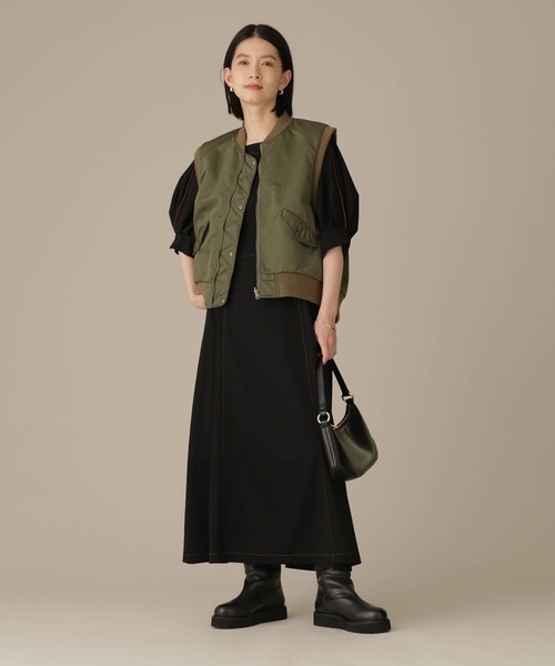 NANO universe（ナノユニバース）の「LB.03/リバーシブルMA-1ベスト（ベスト・レディース・ブラック/カーキ・Ⅰ/Ⅱ）」の10枚目の写真