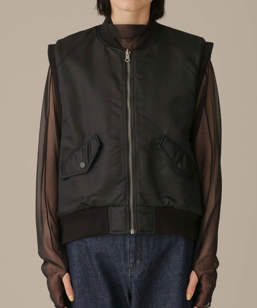 NANO universe（ナノユニバース）の「LB.03/リバーシブルMA-1ベスト（ベスト・レディース・ブラック/カーキ・Ⅰ/Ⅱ）」の21枚目の写真