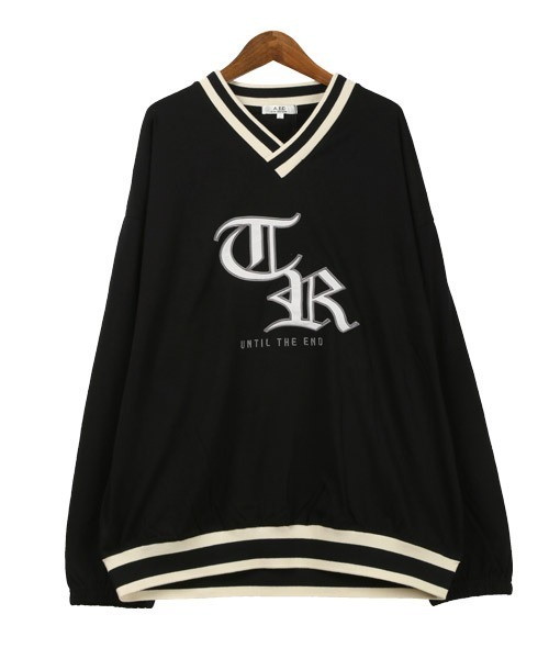 LUXSTYLE(ラグスタイル)の「カレッジロゴアップリケVネックロンT(Tシャツ/カットソー・メンズ・オフホワイト/グリーン/ブラック・L/M)」の11枚目の写真