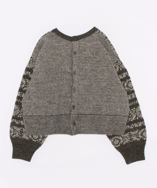 TSUHARU by Samansa Mos2（ツハルバイサマンサモスモス）の「ジャカード柄前後着ニット（ニット/セーター・レディース・ベージュ/ブラウン/チャコール・ﾌﾘ-）」の4枚目の写真
