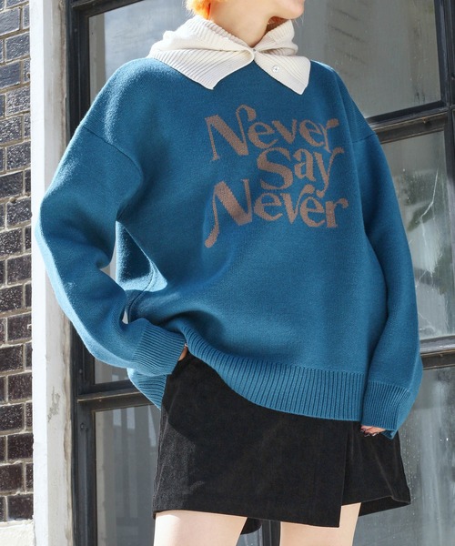 PBLIM(ページボーイリム)の「PAGEBOYLIM/ジャガードロゴニット(ニット/セーター・レディース・ブラック/パープル/グリーン/クリーム・FREE)」の4枚目の写真