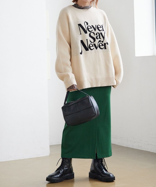 PBLIM(ページボーイリム)の「PAGEBOYLIM/ジャガードロゴニット(ニット/セーター・レディース・ブラック/パープル/グリーン/クリーム・FREE)」の12枚目の写真