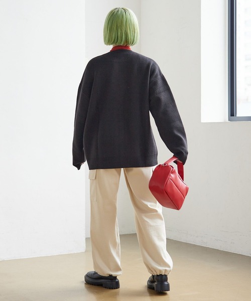 PBLIM(ページボーイリム)の「PAGEBOYLIM/ジャガードロゴニット(ニット/セーター・レディース・ブラック/パープル/グリーン/クリーム・FREE)」の5枚目の写真