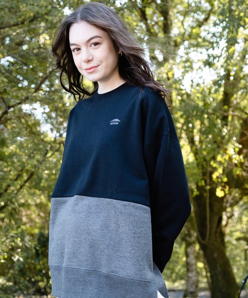 OUTDOOR PRODUCTS APPAREL（アウトドアプロダクツアパレル）の「裏フリース　切り替え　ビッグシルエット　サイドスリット　スウェット　トレーナー（スウェット・レディース・ブラック/ベージュ/ブラウン・FREE）」の18枚目の写真
