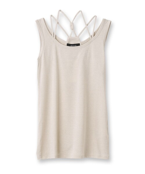 UNTITLED（アンタイトル）の「リーベルラメベア天竺タンクトップ（タンクトップ・レディース・ライトグレー/ブラック/ベージュ・44/48/00/02/04）」の4枚目の写真