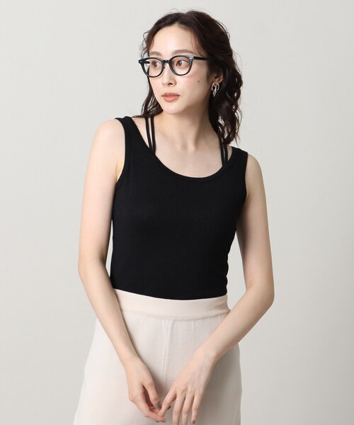 UNTITLED（アンタイトル）の「リーベルラメベア天竺タンクトップ（タンクトップ・レディース・ライトグレー/ブラック/ベージュ・44/48/00/02/04）」の12枚目の写真