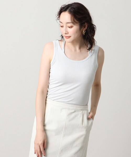 UNTITLED（アンタイトル）の「リーベルラメベア天竺タンクトップ（タンクトップ・レディース・ライトグレー/ブラック/ベージュ・44/48/00/02/04）」の16枚目の写真