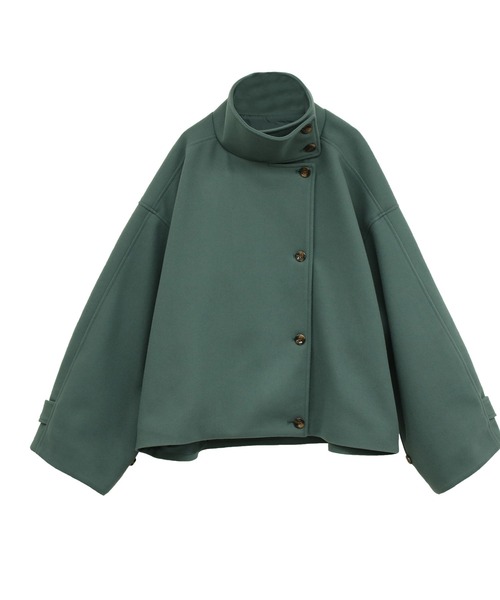 Social GIRL（ソーシャルガール）の「スタンド 2WAYカラー ショート丈 オーバーサイズ コート（その他アウター・レディース・ベージュ/モカ/グリーン/ブラック/アイボリー/ブラック×グリーン/ブラウン/チャコールグレー/ライトブラウン/グレー系その他/ブラウン系その他/ベージュ系その他/ホワイト系その他・L/M）」の13枚目の写真