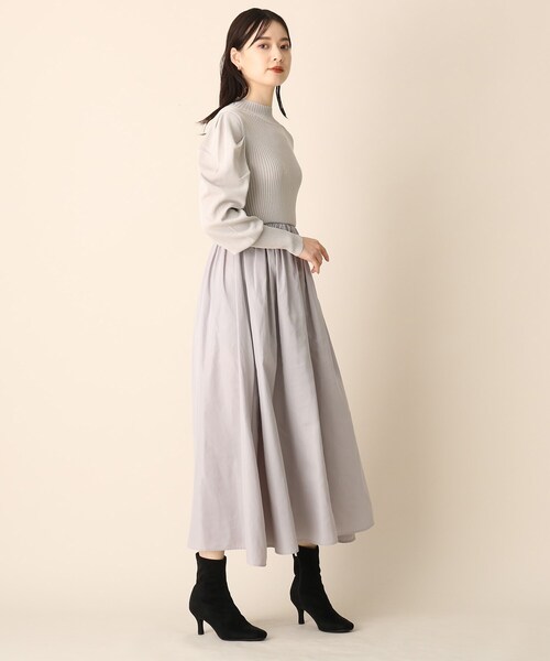 OPAQUE.CLIP（オペークドットクリップ）の「◆ラメドッキングフレアワンピース（ワンピース・レディース・ライトグレー/ブラック/ブルー・38）」の5枚目の写真