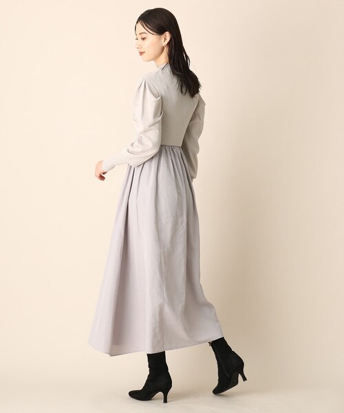 OPAQUE.CLIP（オペークドットクリップ）の「◆ラメドッキングフレアワンピース（ワンピース・レディース・ライトグレー/ブラック/ブルー・38）」の6枚目の写真