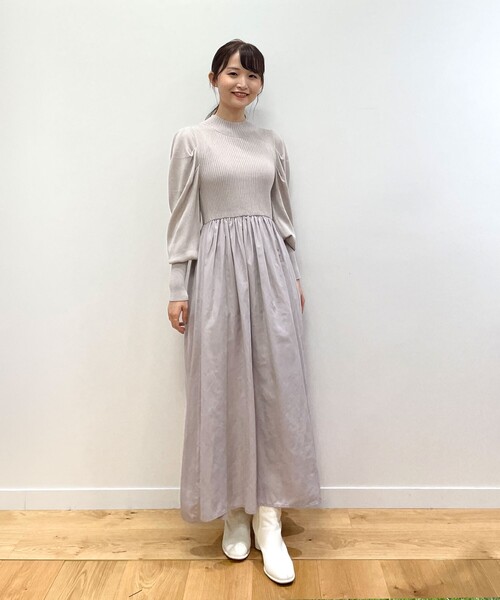 OPAQUE.CLIP（オペークドットクリップ）の「◆ラメドッキングフレアワンピース（ワンピース・レディース・ライトグレー/ブラック/ブルー・38）」の7枚目の写真